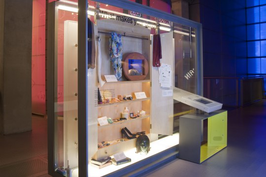 Caption: What makes your gender? Display case in the Who am I? gallery, Science Museum, London © Science Museum